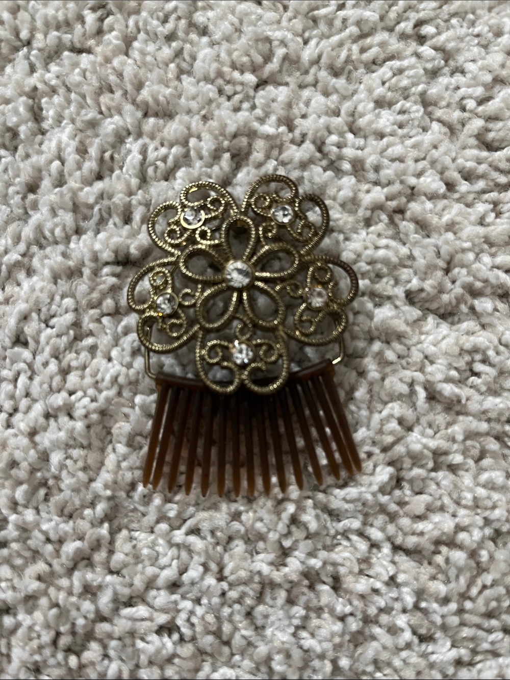 Gold and Rhinestone Comb Hair Accessory
